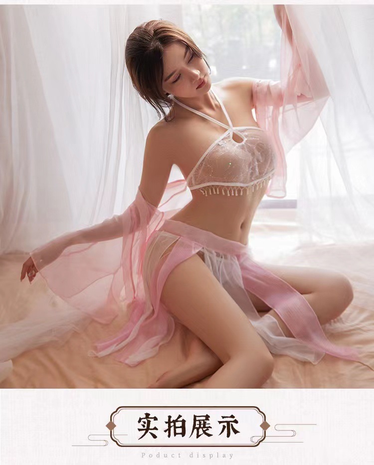 Chang’e Flying to the Moon Jade Rabbit Roleplay Costume Set with Cape, Dress and Thong — detail image 13