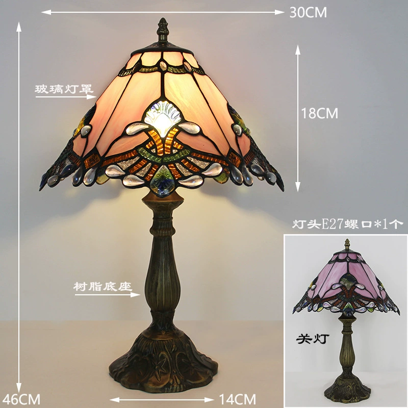 Retro table lamp for bed, lantern, creative villa for hotel