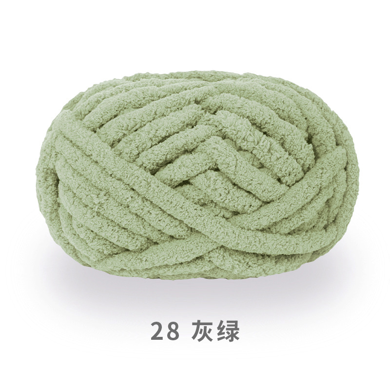 Bola de nieve gato cola 2cm grueso dedo bufanda lana DIY hecho a mano Super gruesa tira de hielo hilo tejido manta nido mascota