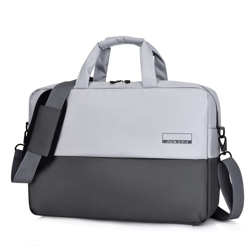 Trendy stitching contrast color Oxford cloth men's briefcase laptop bag