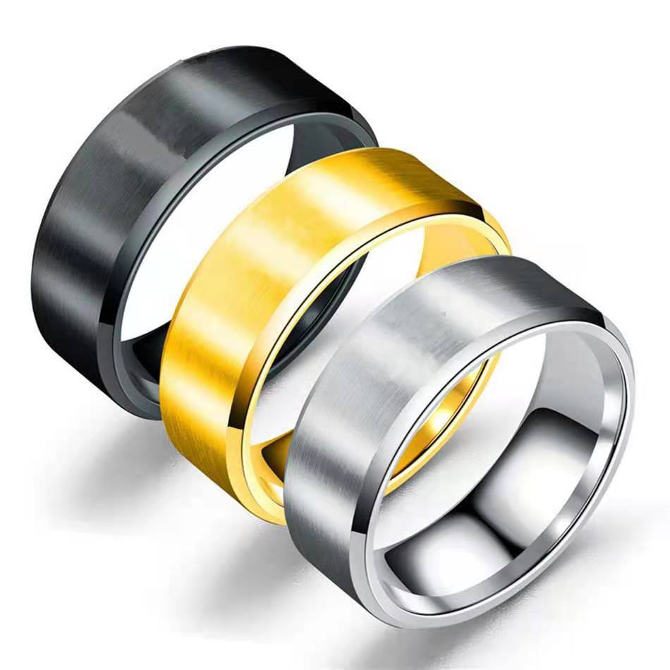 Designer Ring Für Damen Aus Edelstahl Schwarz Matt Und Poliert_voghion.com