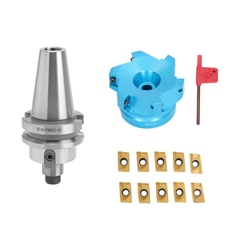 铣刀杆BT40-FMB22-100 +400R-80-22-4T铝刀盘+10pcs APMT1604刀粒