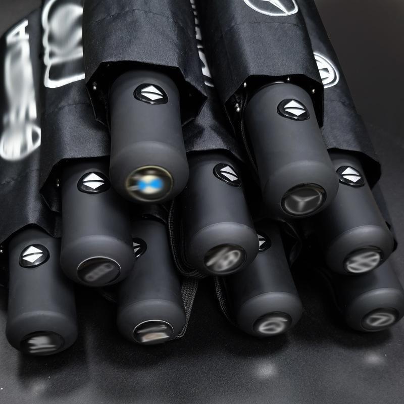Mercedes-Benz Umbrella Car Logo Umbrella Bmw Audi Foldableing Umbrella Vinyl Sunscreen Parasol Umbrella 4S Shop Advertising Umbrella