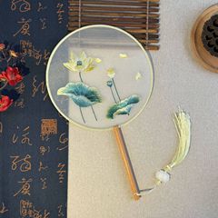 刺绣团扇古风扇子舞蹈扇汉服专用扇双面绣舞蹈拍照汉服配饰国风潮