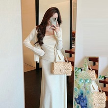 巨好看的早春漂亮韩系小套装清冷富家千金穿搭气质连衣裙子女秋季