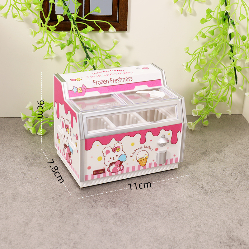 マグネット冷蔵庫は横型の冷凍庫を貼っています。