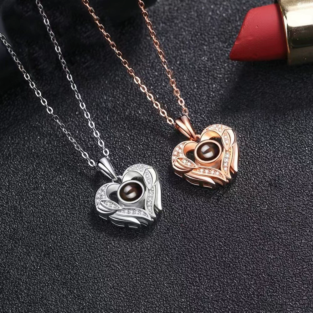 Amazon Внешняя торговля ювелирные изделия 100 языков Я люблю тебя ожерелье любовные крылья нишевые подвески