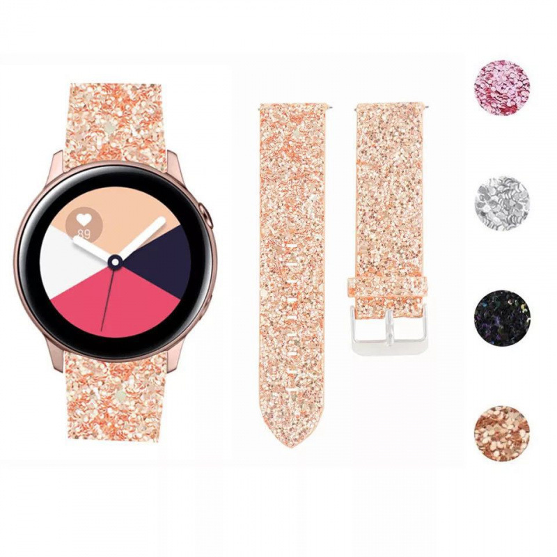Suitable for Samsung Active2 Galaxy Watch4 Gear S3 sequined leather strap 20/22mm sports model Suitable for Samsung Active2 Galaxy Watch4 Gear S3 sequined leather strap 20/22mm sports model