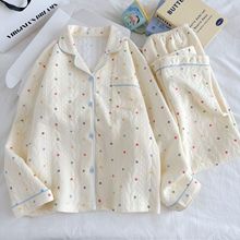 秋冬季新款2025年甜美少女风家居睡衣套装保暖空气棉提花夹层休闲