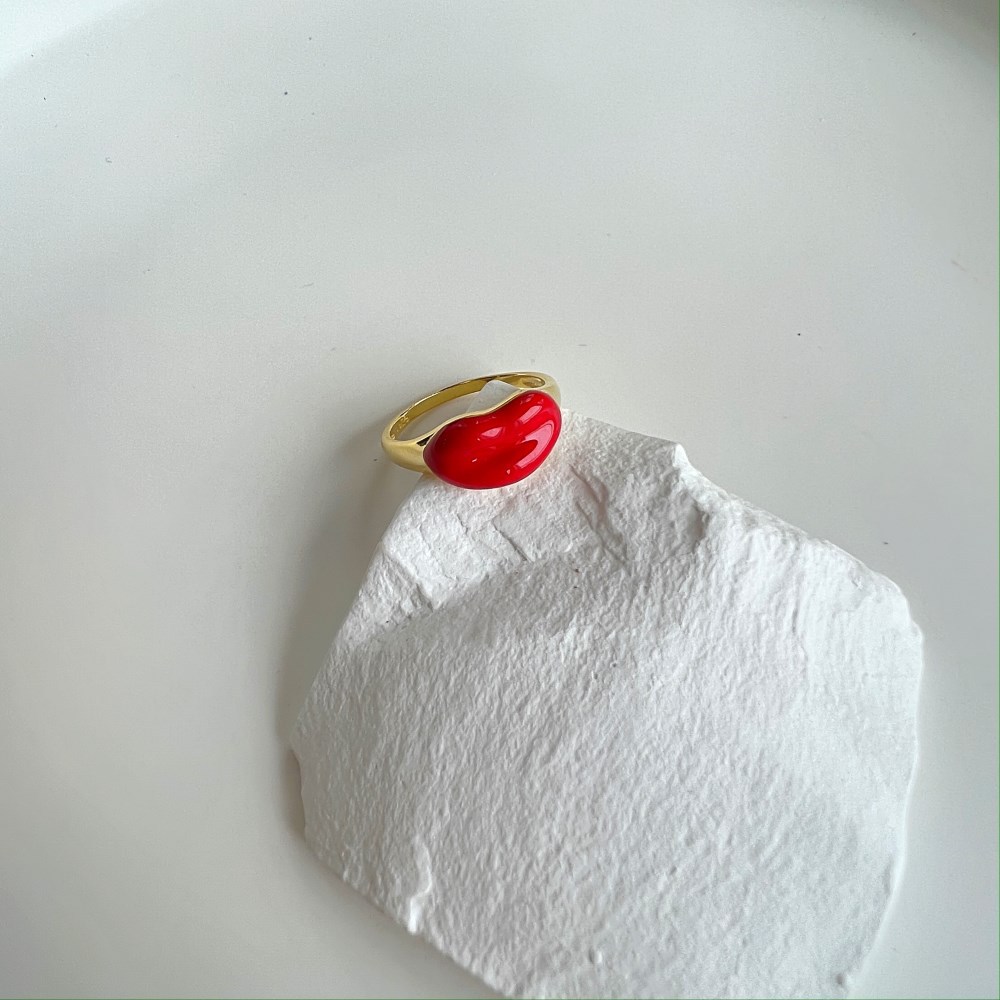 Cartoon Style Lips Sterling Silver Plating Rings 1 Piece