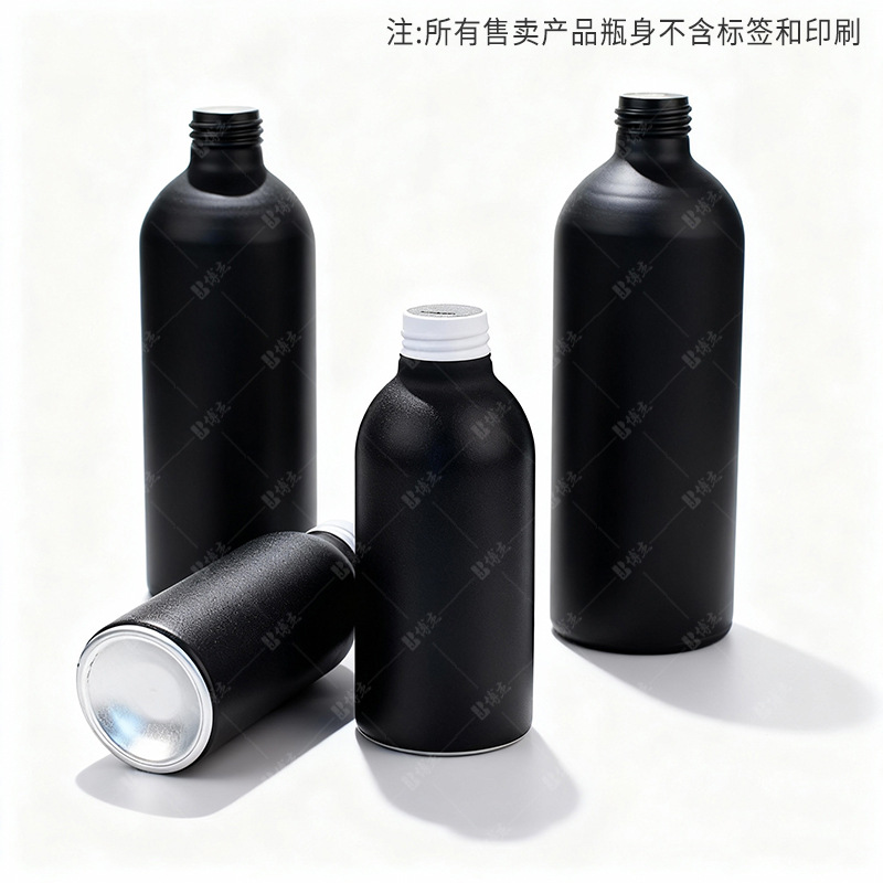 30ML 1000ML spray aluminio botella de emulsión negra mate botella de embalaje cosmético anti-luz aceite esencial perfume de aluminio puro al aire libre