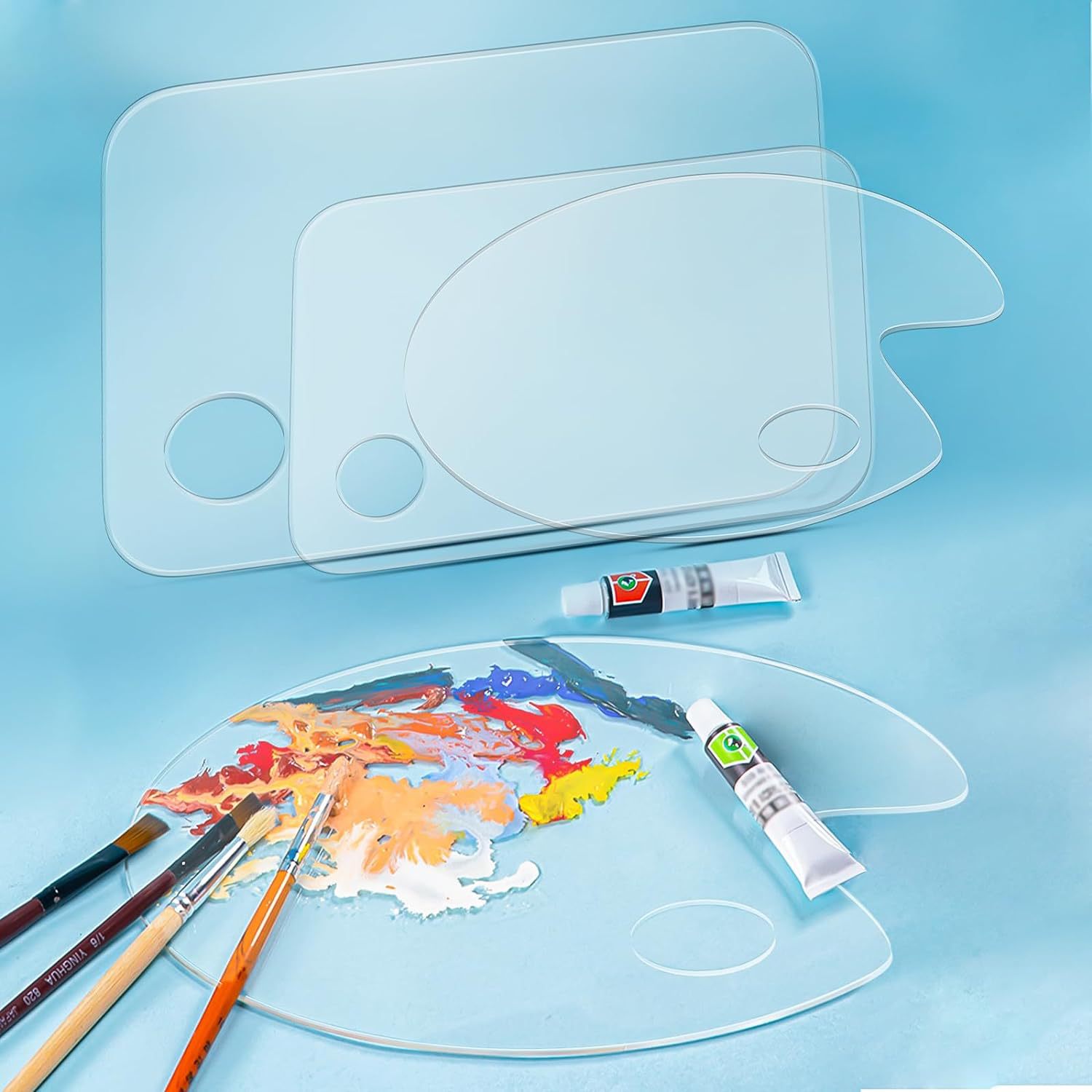 Transparent pigment gouache painting