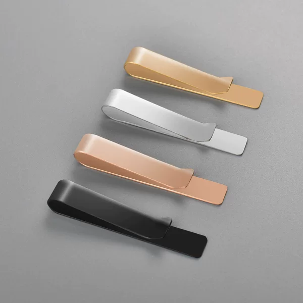 AliExpress Amazon new stainless steel mirror polished tie clip men's simple glossy laser wallet clip