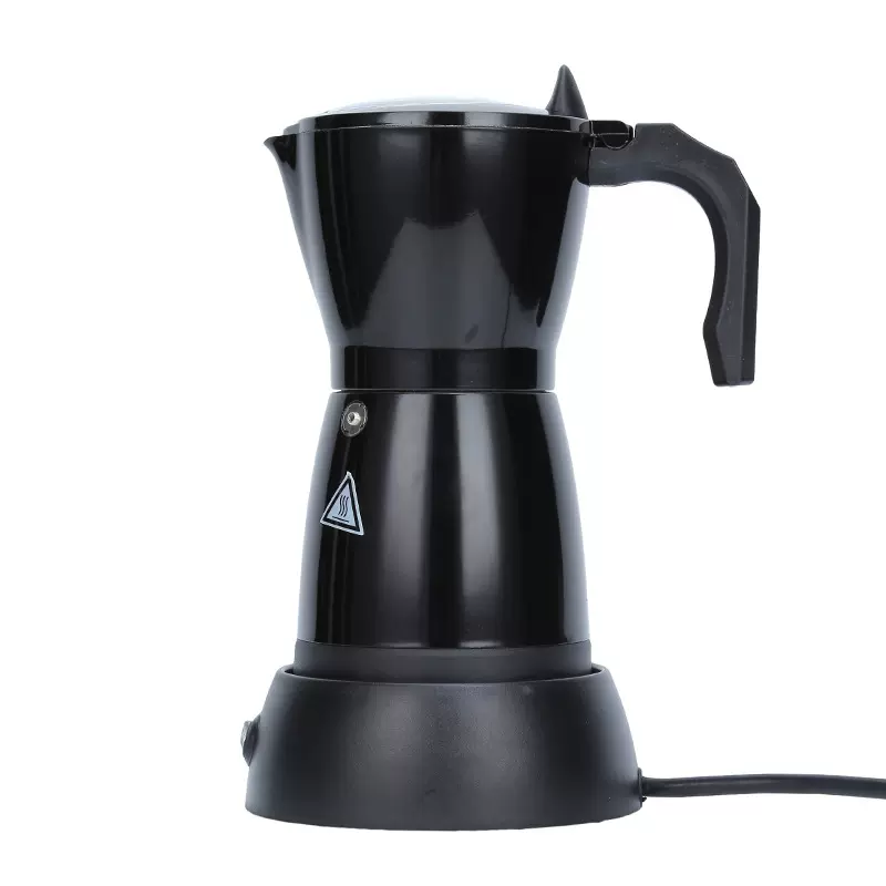 欧插美插不锈钢电动摩卡壶 新款烤漆黑色咖啡壶 家用意式咖啡机