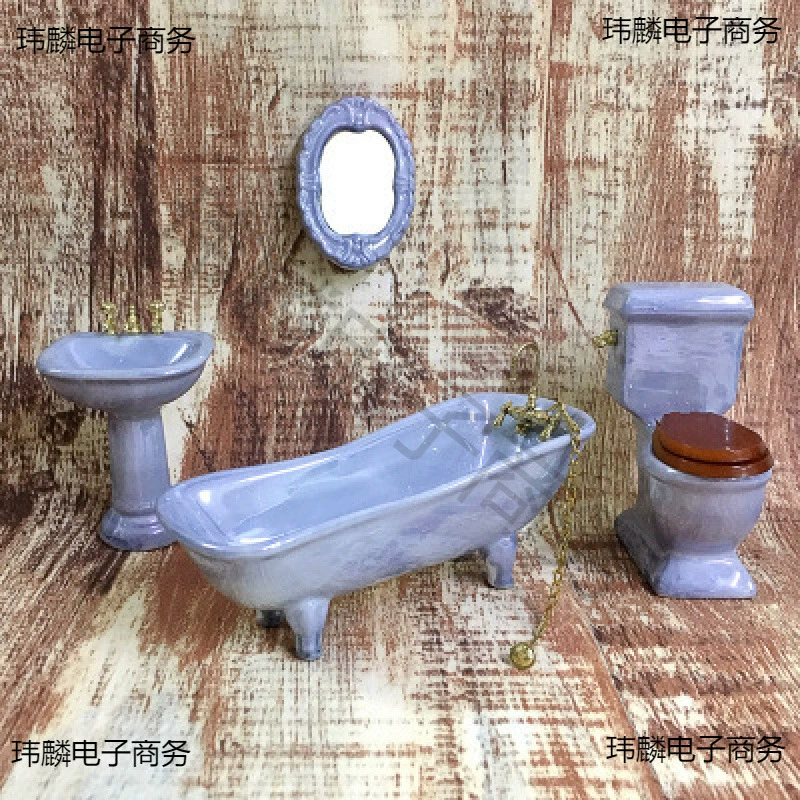 1:12 миниатюрный кукольный домик, керамические украшения для ванной комнаты, модель мини-набора для ванной комнаты, реквизит для съемки