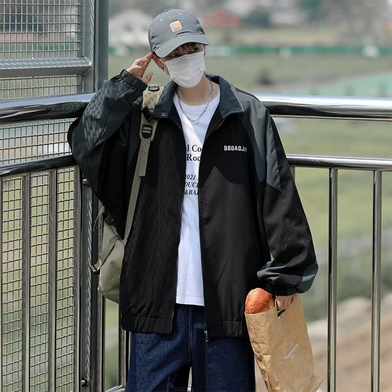 Veste de baseball décontractée à col tendance pour homme, édition coréenne, pour étudiant, automne_voghion.com