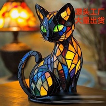 跨境新款 猫咪树脂摆件 LED小夜灯艺术动物雕像创意家居桌面装饰