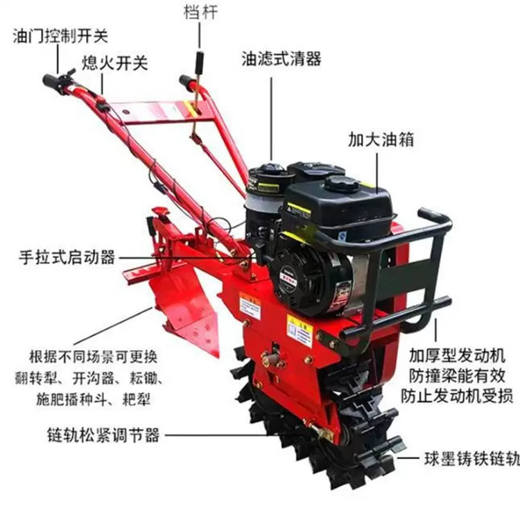 农用小型耕地履带微耕机 履带式旋耕机 多功能大棚开沟机