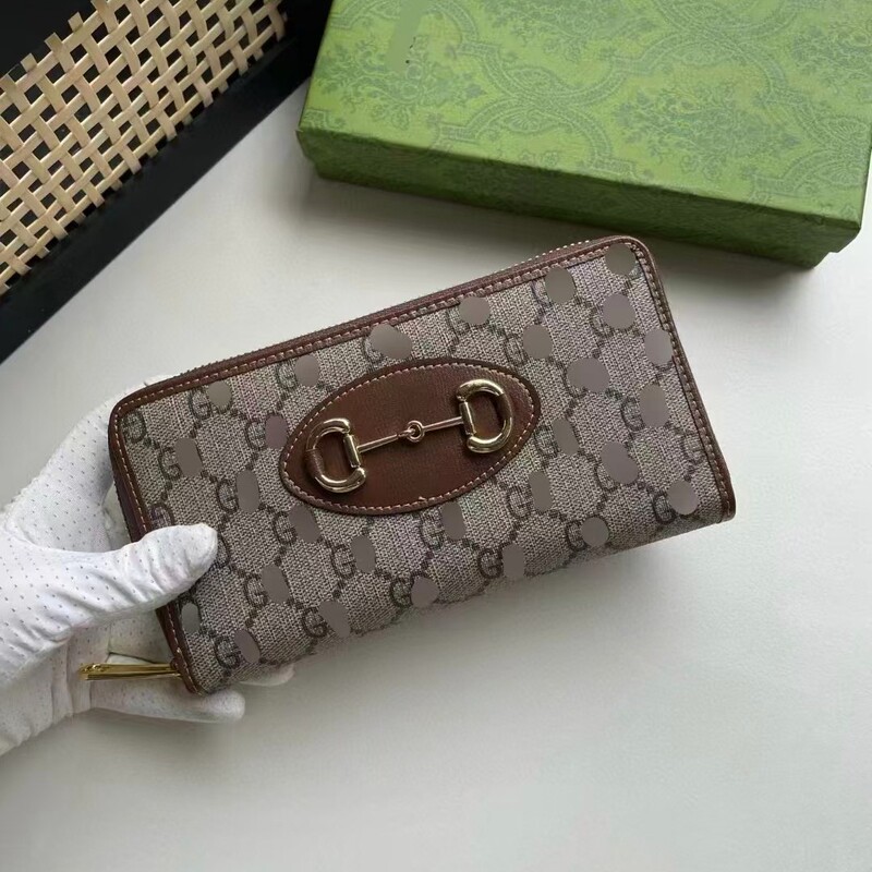 GG Classic Horsebit 1955 Series Monogram Wallet Long Clutch Wallet Unisex