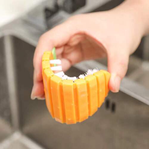 Carrot Brush Cross-border Flexible Fruit and Vegetable Cleaning Brush No Dead Angle Potato Brush Factory Direct Sales