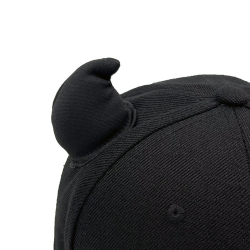 European and American small devil horns decoration baseball cap, duckbill cap, sun hat, outdoor sports cap, personalized flat brim hat