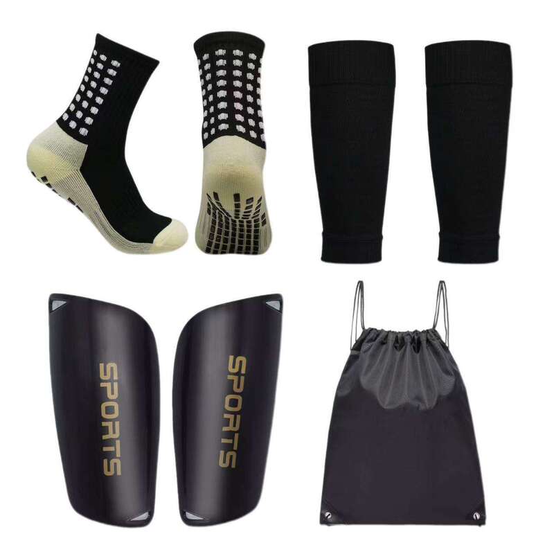 Men's and Women's Football Shin Guards, Football Grip Socks, and Football Sleeves Set