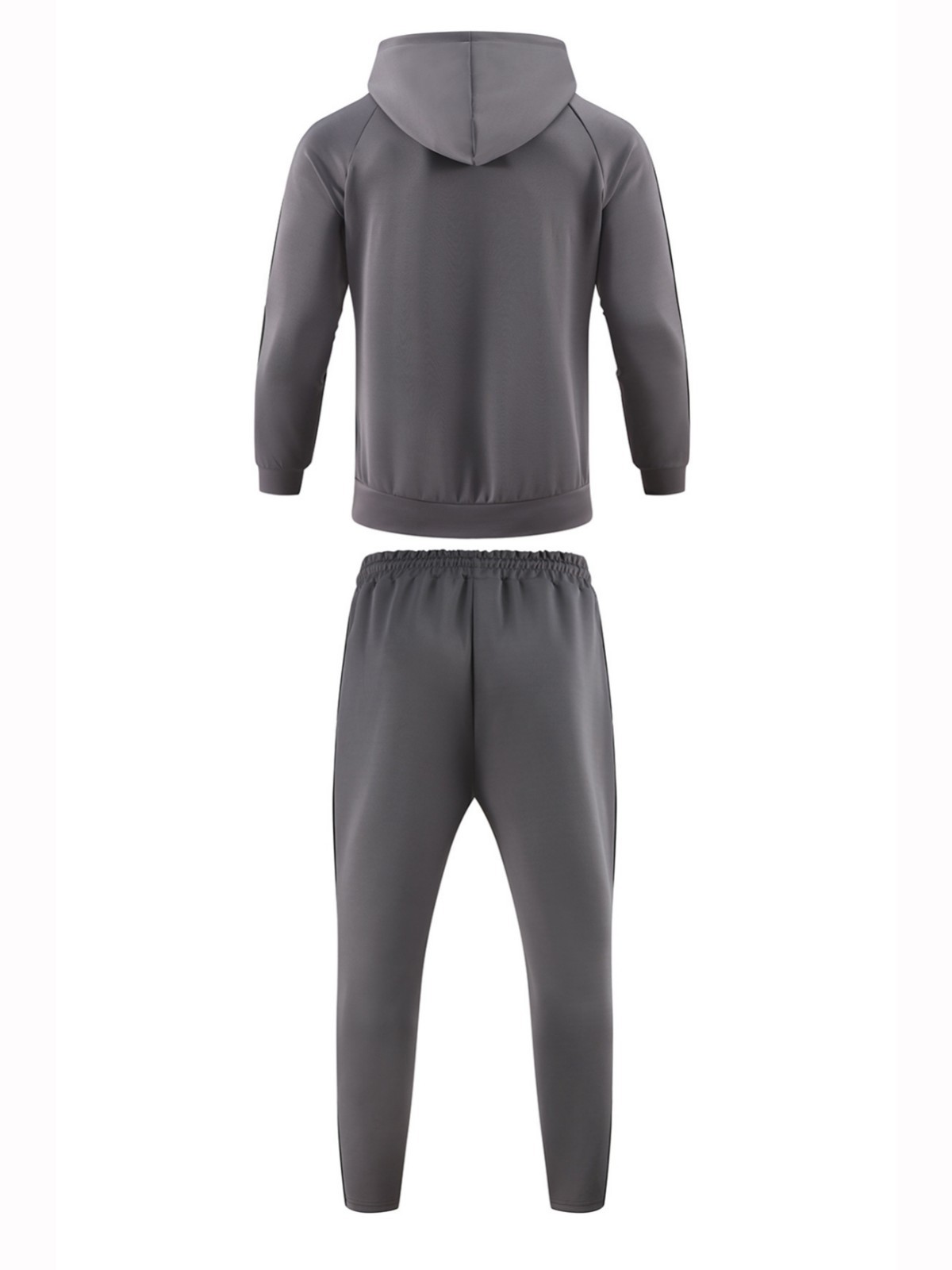 欧米の男性カジュアルスポーツスーツファッションジッパーフードコートフィットネスパンツ男女ランニング2点セット