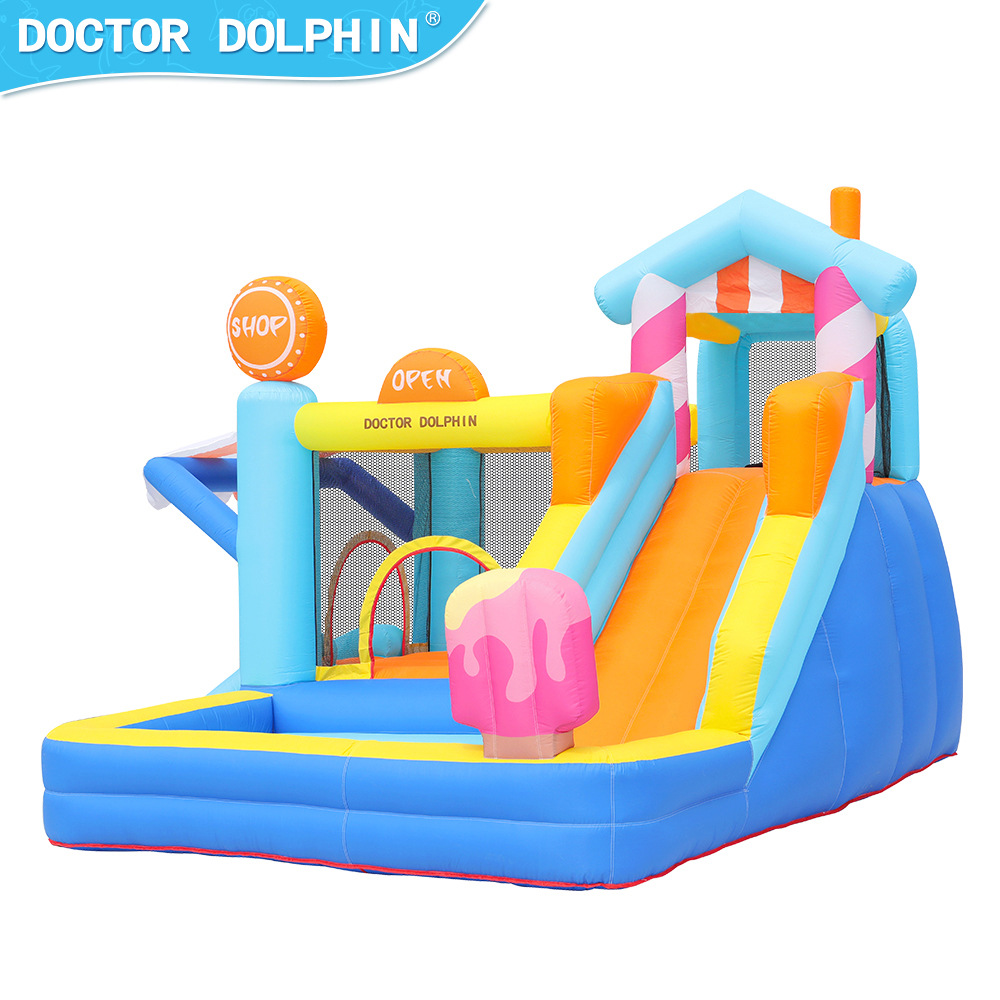 Castillo inflable para niños, de tela Oxford, con tobogán y cama elástica, para interiores y exteriores, antideslizante, pequeño, en oferta.