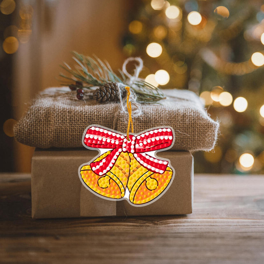 Diamante transfronterizo dibujos animados hechos a mano DIY Navidad colgar adornos de pared perforación decoración pintura de diamante fábrica directa