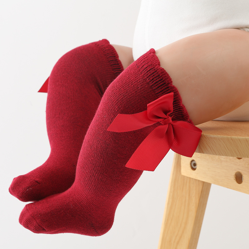2022 Cross-border Hot Sale Cotton Baby Knee Socks Spanish Bow Princess Lolita Girls Socks