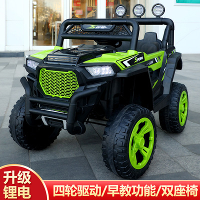 儿童电动车 四轮四驱充电遥控越野汽车 可坐人宝宝音乐早教玩具车