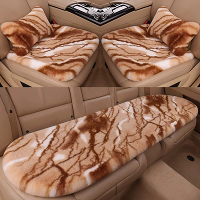 car seats, providing warmth and comfort: Wool pad - marble-brown-three-piece-set-2-lumbar-pillows