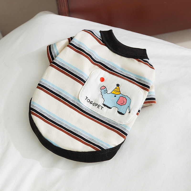 Primavera y verano gatos sin pelo gatitos pequeños gatos dibujos animados rayados como camisetas de dos patas gatitos perros lindos ropa de mascotas