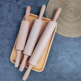 榉木擀面杖滚轴擀面棍饺子皮面馆压面棍烘焙跨境厨房用品杆面杖