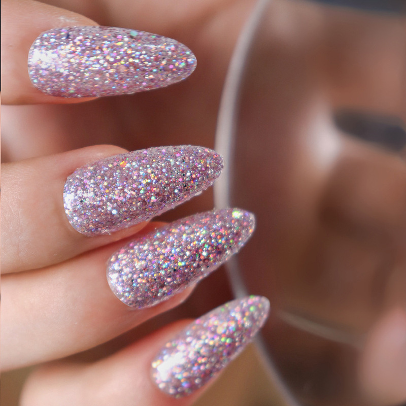 Wearing Armor Pink Purple Glitter Water Drop Sequins nail Armor Wearable nail Sticker nail Piece Finished Product Removable nail