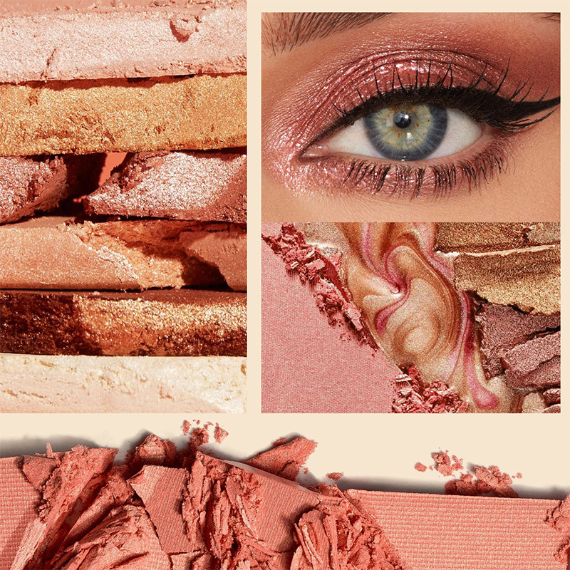 USHAS transfronterizo shimmer paleta de sombras de ojos brillante delineador de ojos bandeja de sombras de ojos de gran color perla brillante UF001