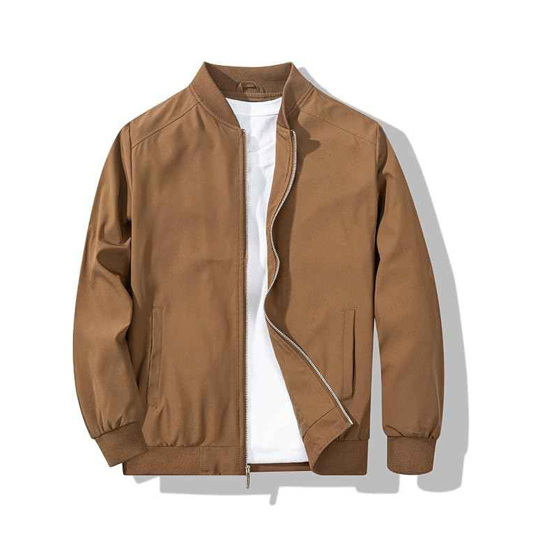 Customized European and American Style Men's Bomber Jacket, Fashionable Lightweight Windbreaker, Spring and Autumn Casual Outerwear