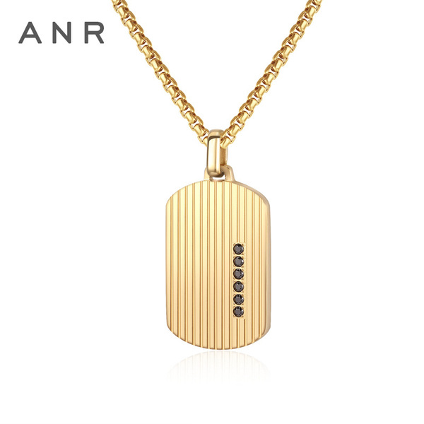 men's necklace stainless steel with zircon