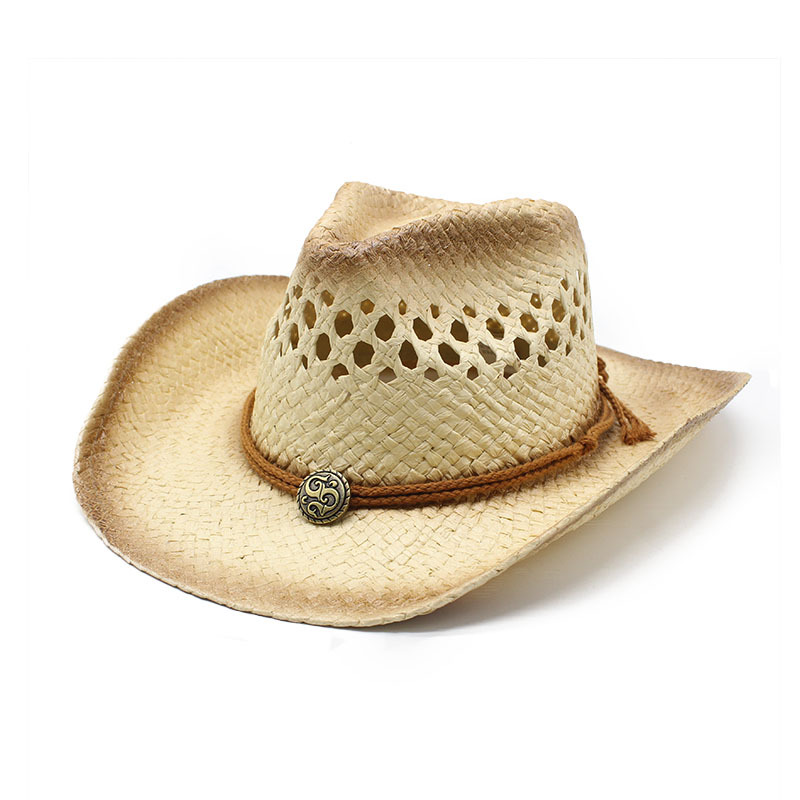 Women's Simple Style Star Patchwork Crimping Straw Hat display picture 1