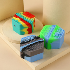 3ml5ml25ML六邊形硅膠煙油盒電子煙固體煙膏盒化妝精油盒便攜藥盒