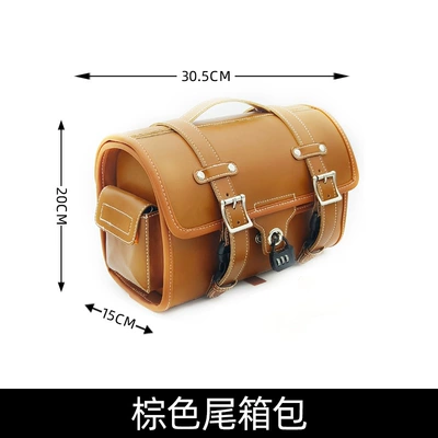 Shanyi motorcycle electric car rear tail bag scooter curved beam car retro Taizi car rear tail rack bag hanging bag Universal (Motorcycle Safety Supplies) - 64-brown-shelf-bag-universal-rear-package