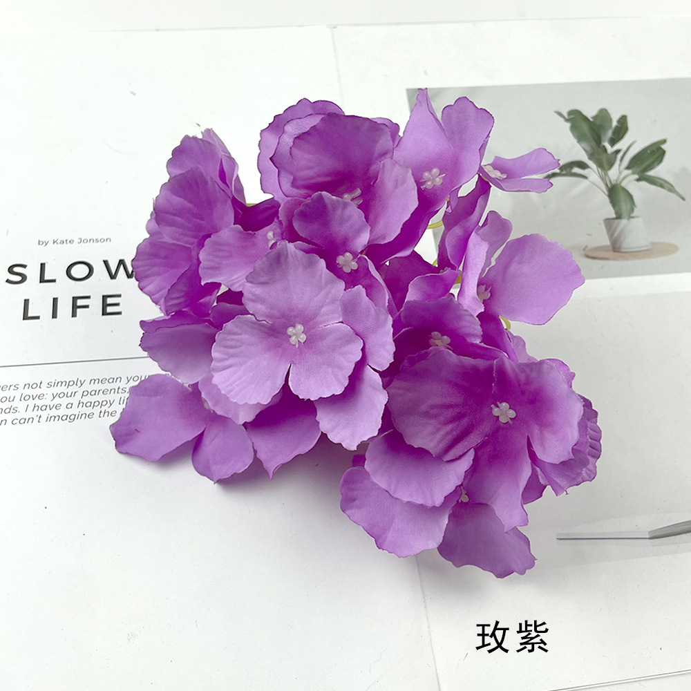 27 piezas de flores de hortenida de bodas, guía de diseño floral, sala de bodas, flores de fondo, flores falsas, flores de decoración de seda