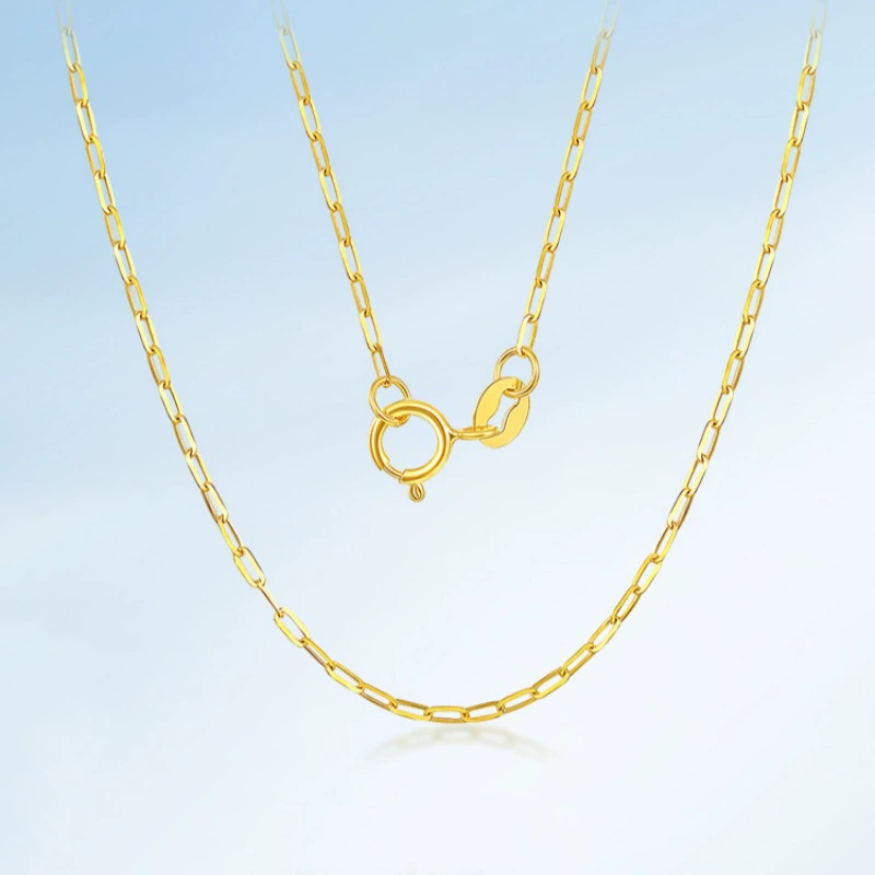 Золотая цепочка-крестик 18к, цвет золота AU750, розовое золото, женское колье, универсальная цепочка на ключицу, универсальная цепочка, золото под водой