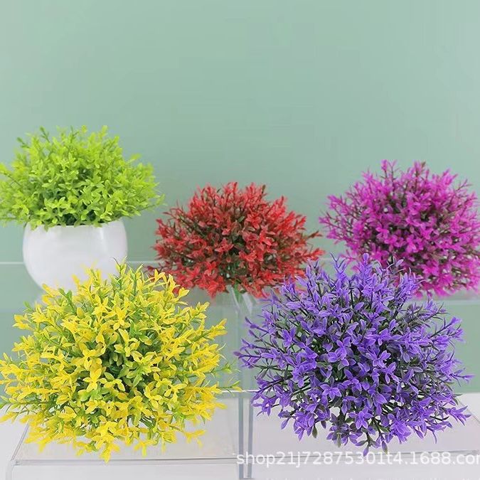 Hemisphere Simulated Plant Potted Indoor Home Hotel Decoration Onion Ball Grass Ball Green Plant Artificial Flower Ornaments