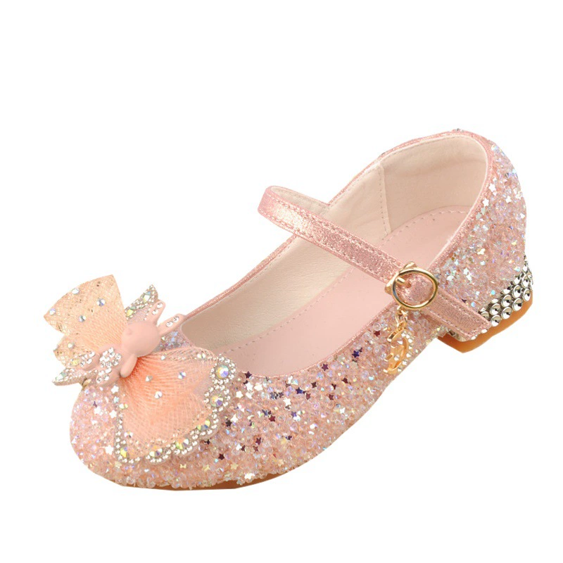 Новая Высококачественная Детская Женская обувь для девочек Aisha, обувь для принцессы, Осенние Блестящие кристаллы, низкие каблуки, знаменитые высокие каблуки в Интернете, оптовая продажа
