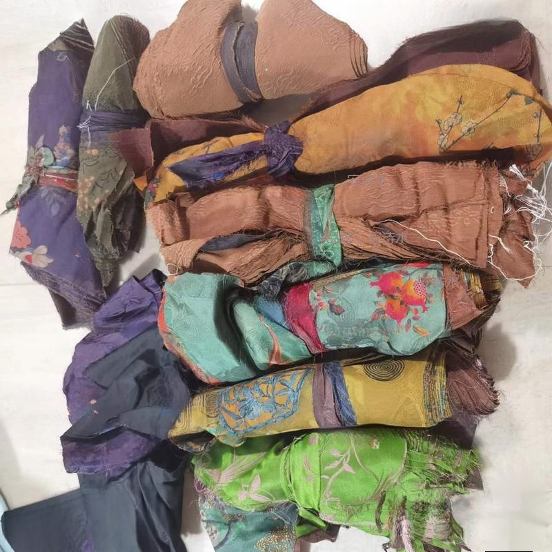 刀口布香云纱布称斤布料布头工业纱不规则拼接手工纯真