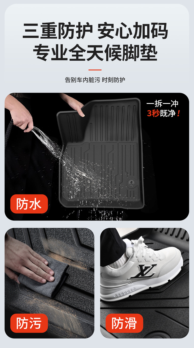 Suitable for Cadillac Ct5 Xt5, All-Weather Tpe Car Floor Mats, Car Accessories, Trunk Mat