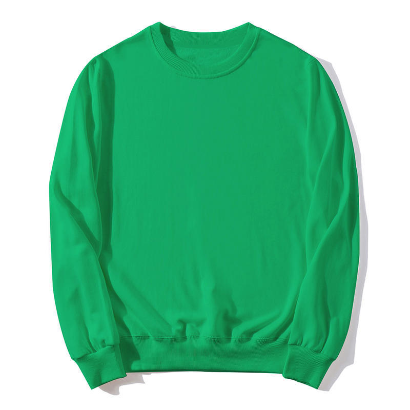 320g regular shoulder pure cotton autumn long-sleeve round-neck workwear plain solid color sweatshirt with custom embroidered logo