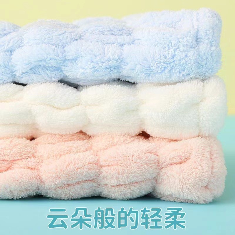 Niños sombrero de cabello seco al por mayor lindo sombrero de baño de conejo de dibujos animados bolsa de coral toallas elásticas para el cabello