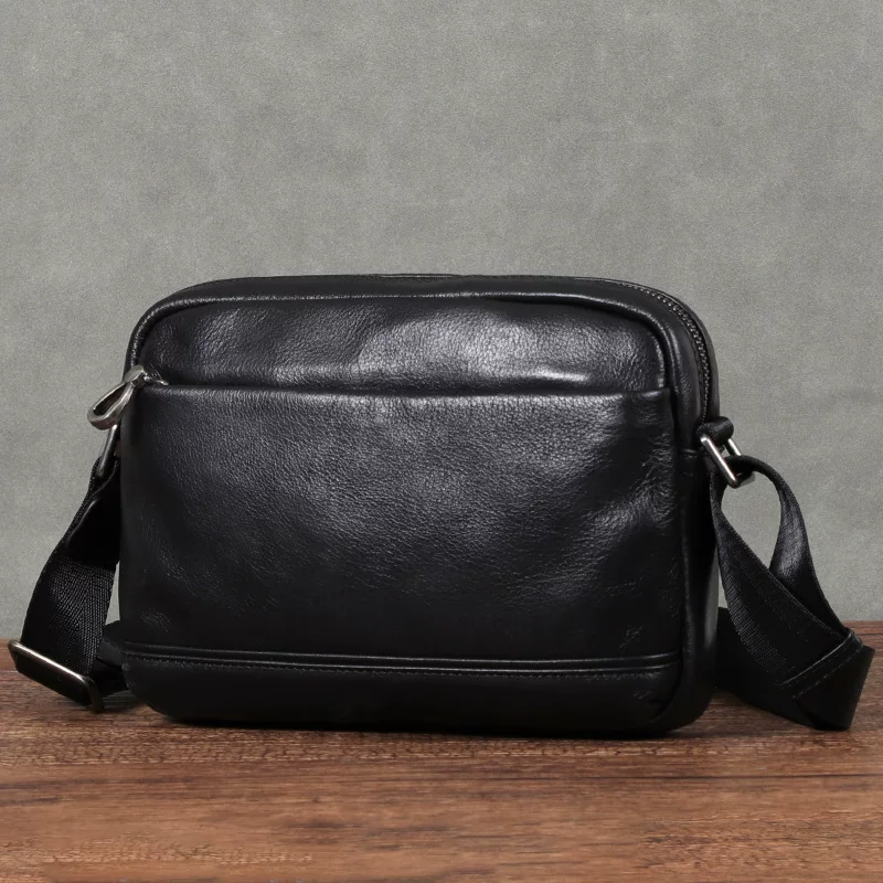 Кожаная сумка через плечо, мужской однобортный портфель для отдыха, Amazon, натуральная кожа, кожа буйвола